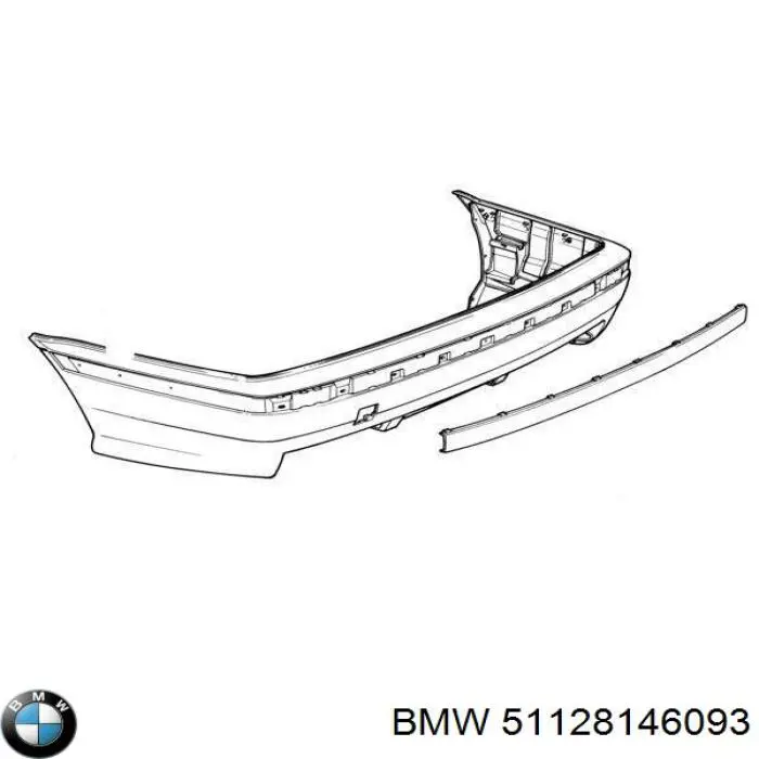 Молдинг бампера заднего центральный BMW 51128146093 цена, от 27.93 USD