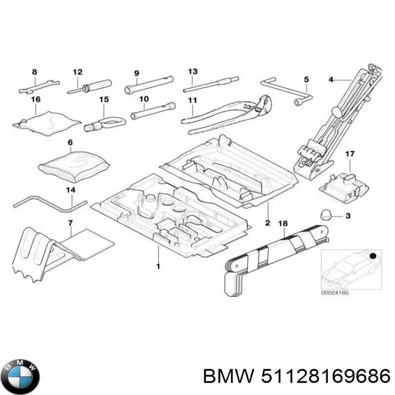 Накладка бампера заднего правая 51128169686 BMW