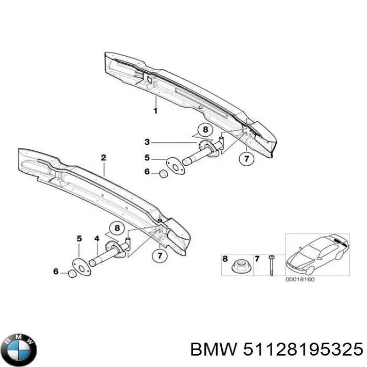 Абсорбер заднего бампера 51127055335 BMW