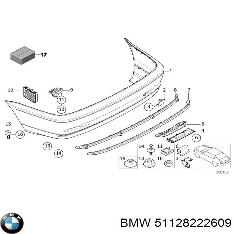 51128222609 BMW Задний бампер