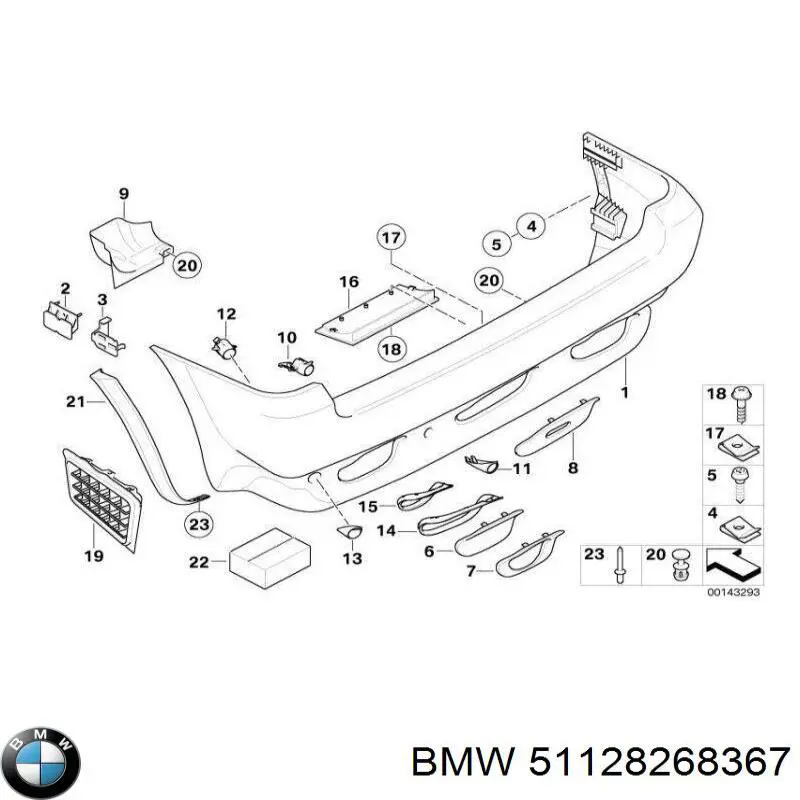Кронштейн датчика парктроника задний центральный на BMW X5 (E53) купить.