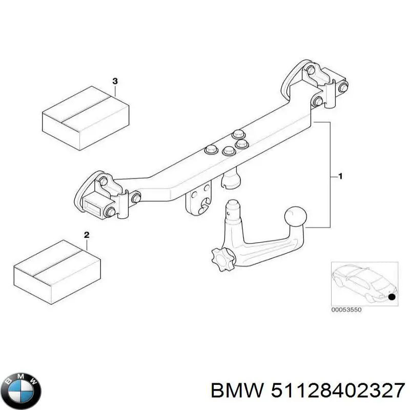 Заглушка бампера буксировочного крюка задняя 51128402327 BMW