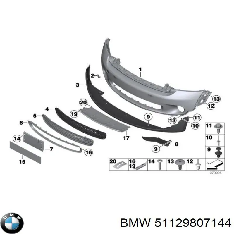 Кронштейн бампера заднего центральный BMW 51129807144 цена, от 125.70 USD