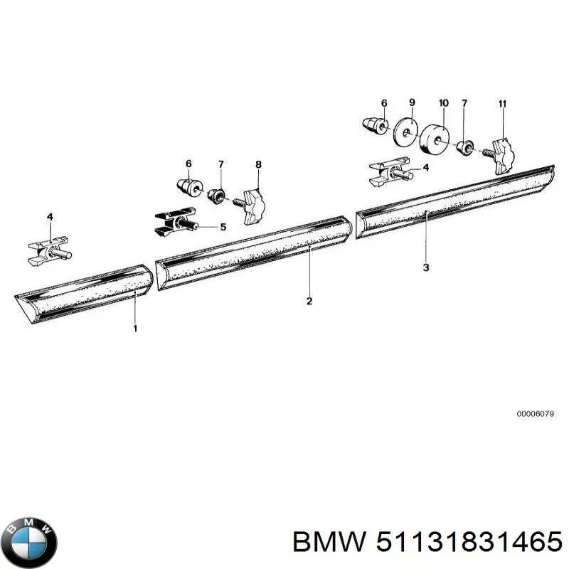 Молдинг двери передней левой нижний на BMW 3 (E21) купить.