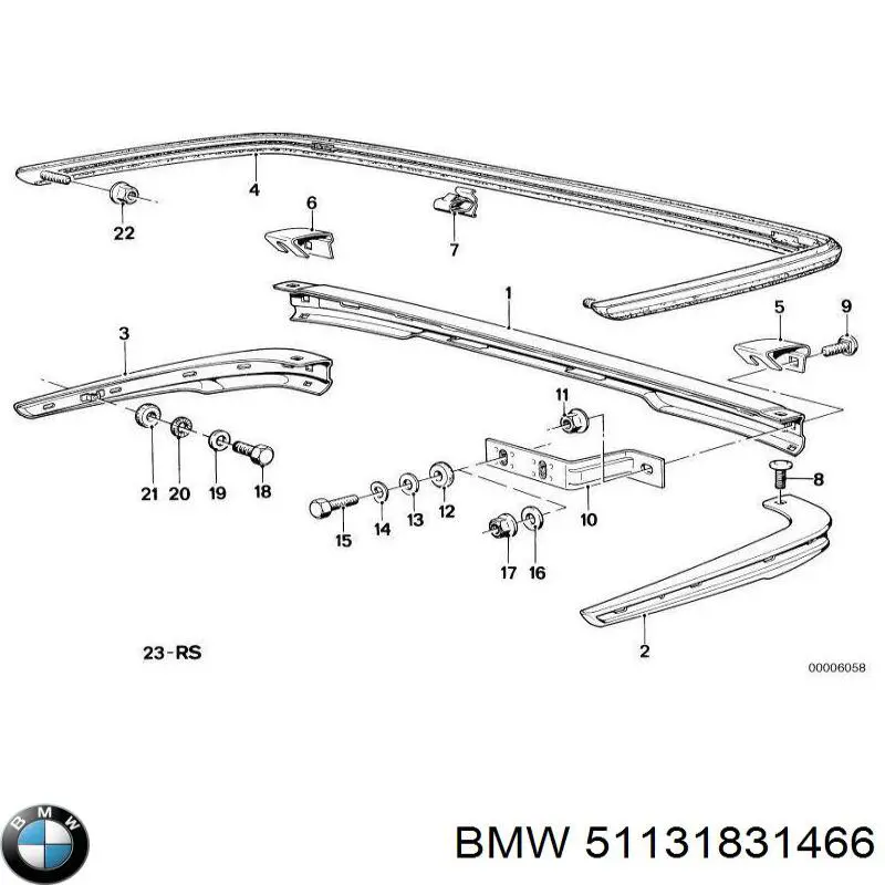 51131831466 BMW Молдинг передней правой двери, нижний