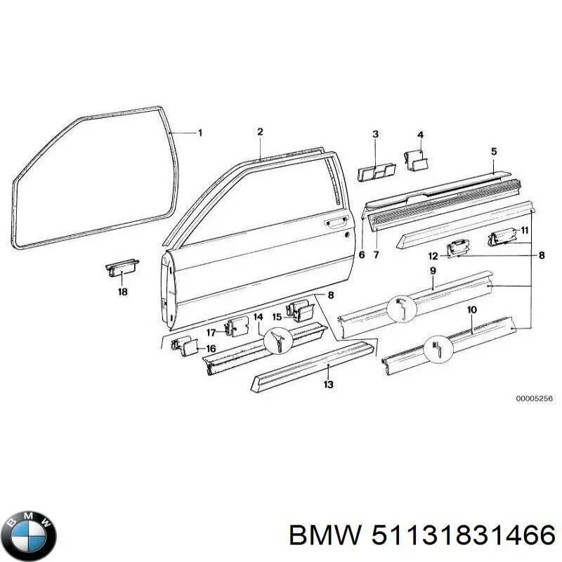 Молдинг двери передней правой нижний BMW 51131831466 цена, от 171.13 USD