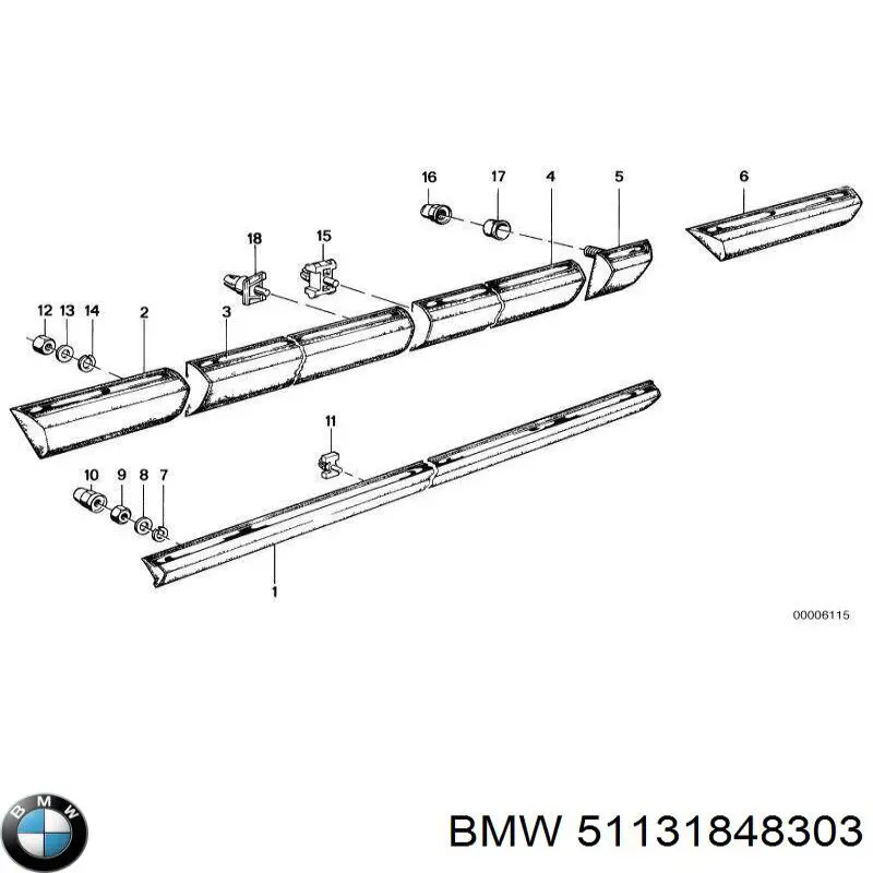 Молдинг двери передней левой нижний на BMW 7 (E23) купить.