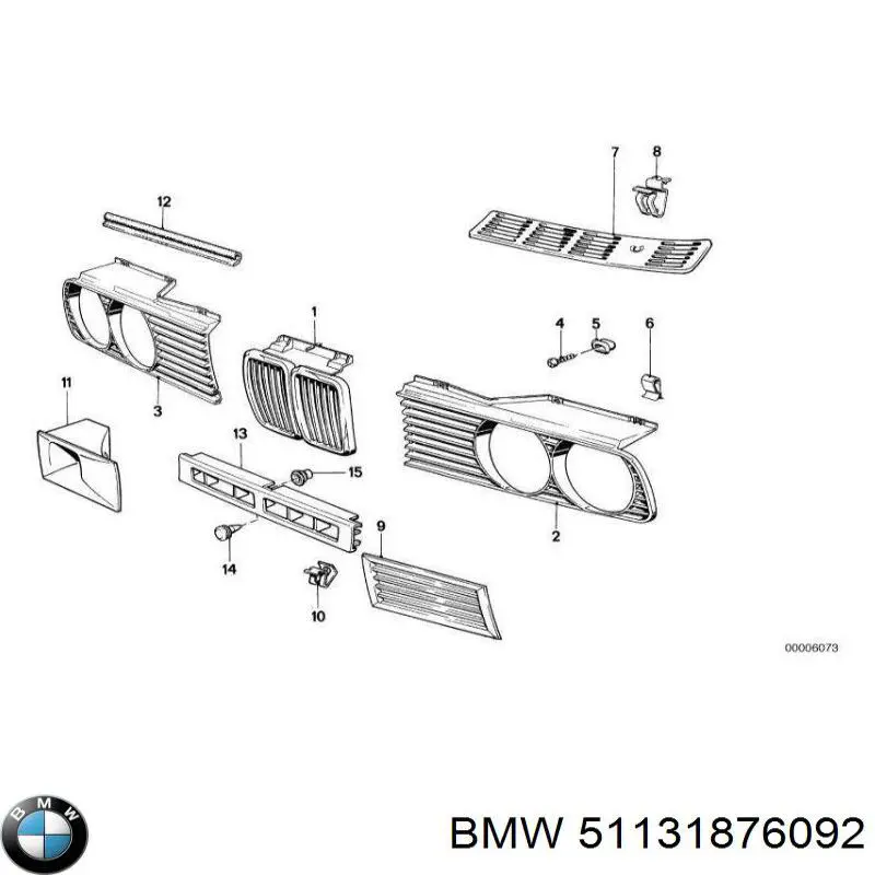 Решетка радиатора правая на BMW 3 (E30) купить.