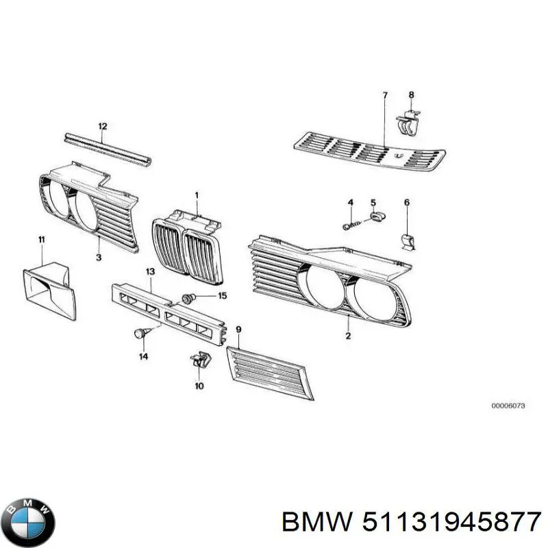 51131945877 BMW решетка радиатора