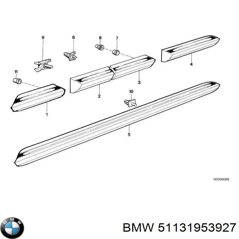 51131953927 BMW Молдинг крыла переднего левого