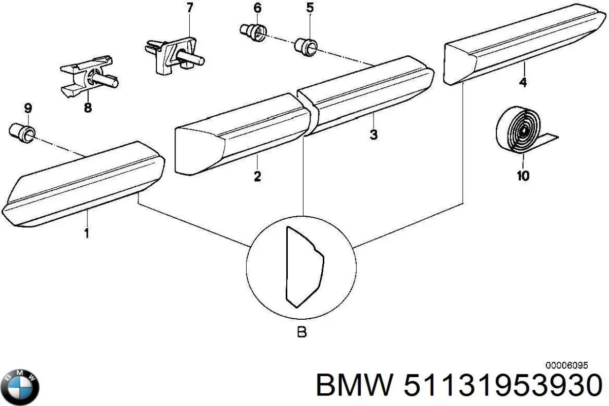 51131953930 BMW Молдинг двери передней правой