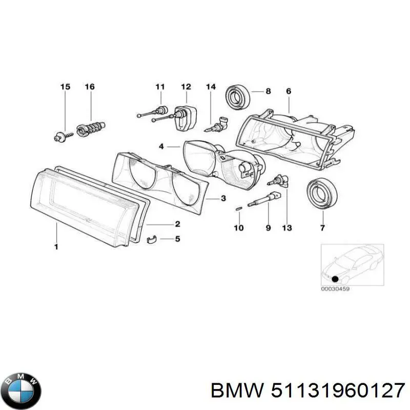 Clips de fijación de moldura de puerta 51131960127 BMW