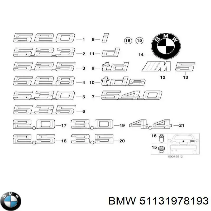 51131978193 BMW Listón embellecedor/protector, guardabarros delantero derecho original y equivalente