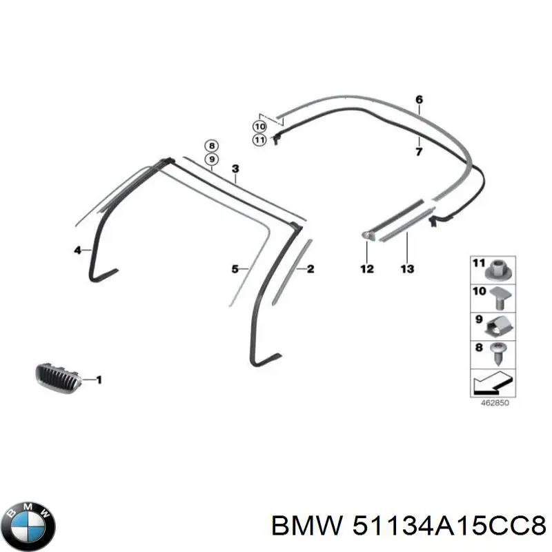 Купить 51135A3D004 BMW Решетка радиатора правая