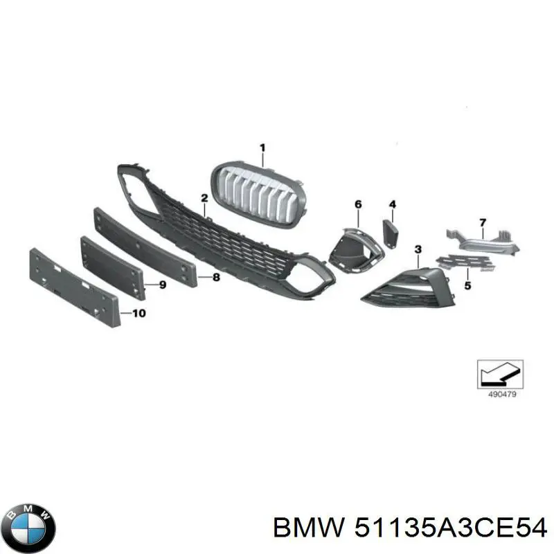 51137467462 BMW Решетка радиатора правая