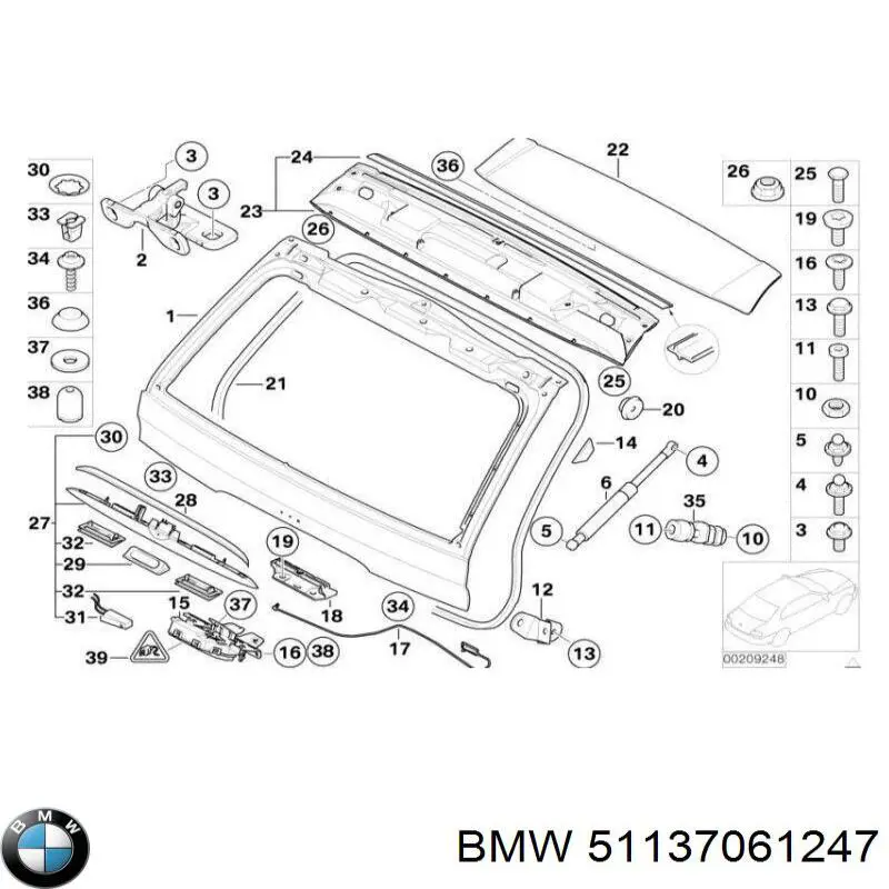 Ручка крышки багажника (двери 3/5-й задней) наружная на BMW X5 (E53) купить.