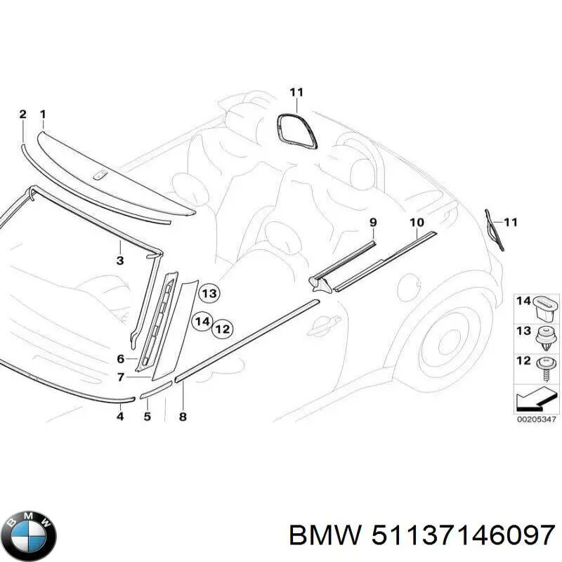 Накладка стойки кузова внешняя передняя левая BMW 51137146097 цена, от 86.47 USD