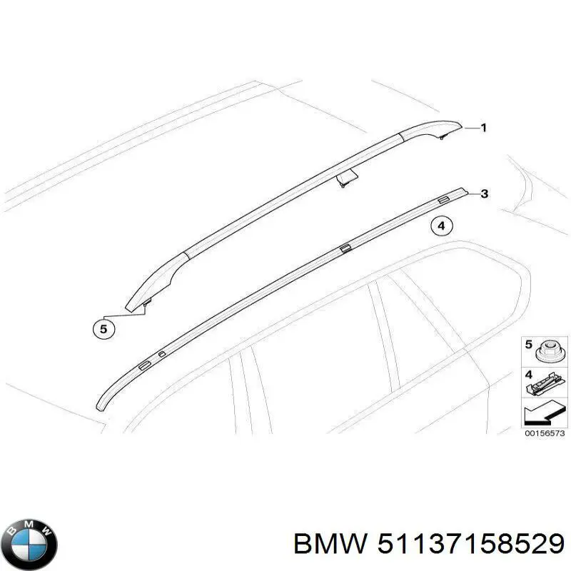 51137158529 BMW porta-bagagem do teto esquerdo