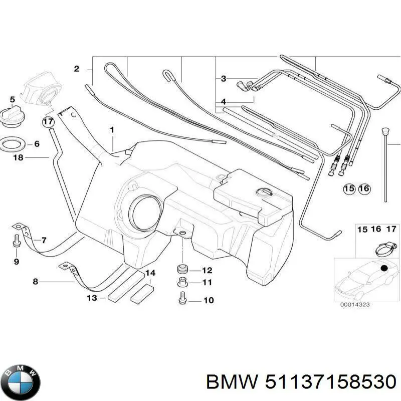 Купить 51137158530 BMW Рейлинг крыши правый