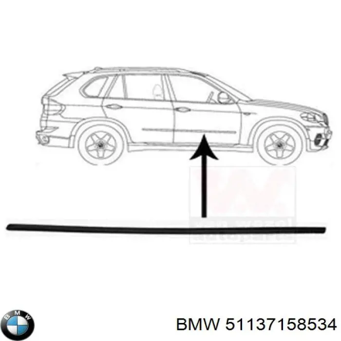 Купить 51137158534 BMW Молдинг двери передней правой