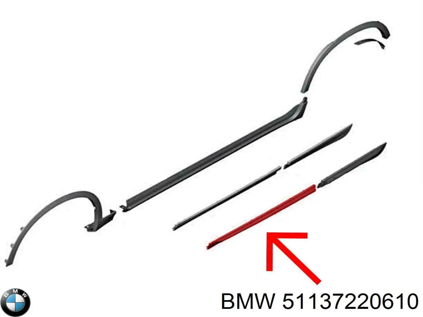 TQ54178 Tqparts Молдинг передней правой двери, нижний