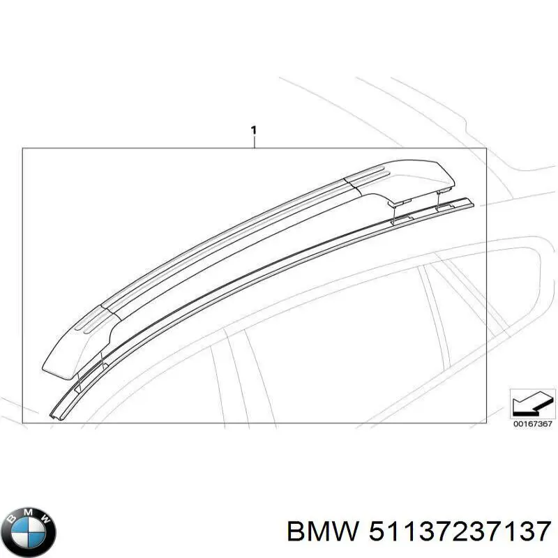 51137237137 BMW Рельса-рейлинг багажника левый