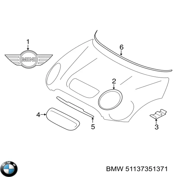 Рамка (облицовка) фары левой 51137351371 BMW