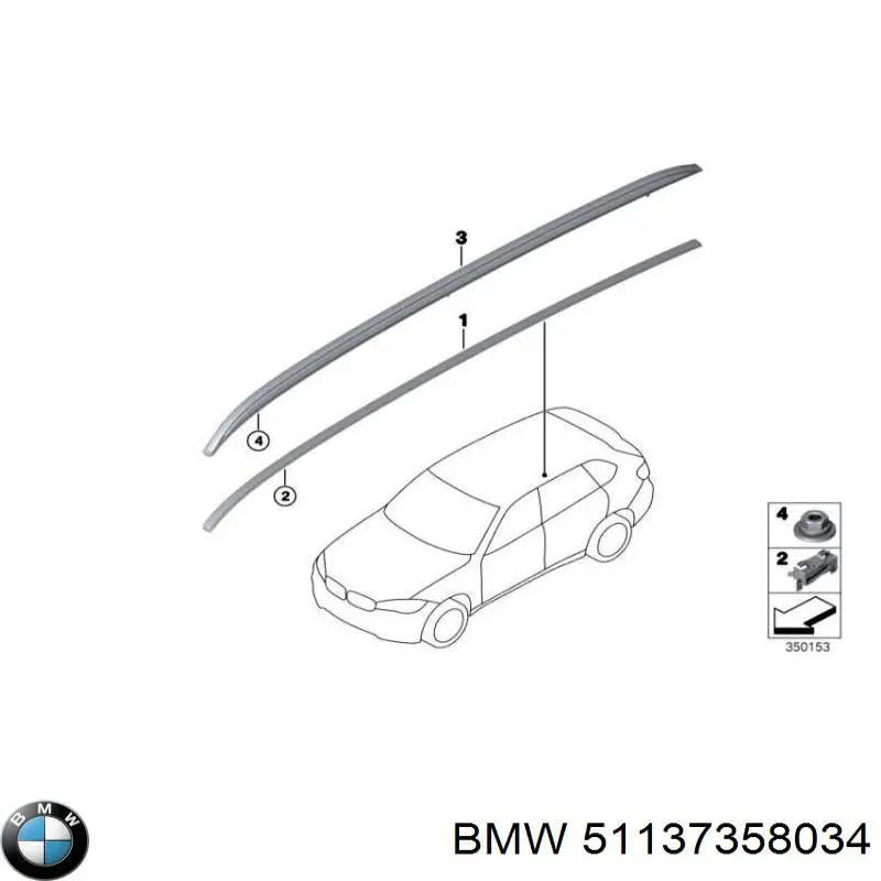 51137358034 BMW Накладка крыши правая