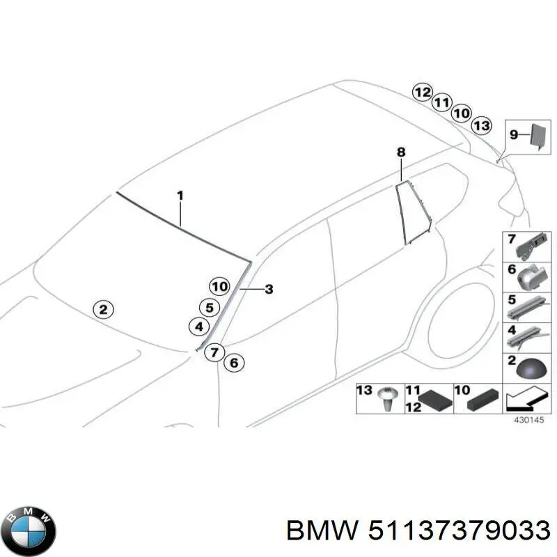 Пистон (клип) крепления подкрылка переднего крыла BMW 51137379033