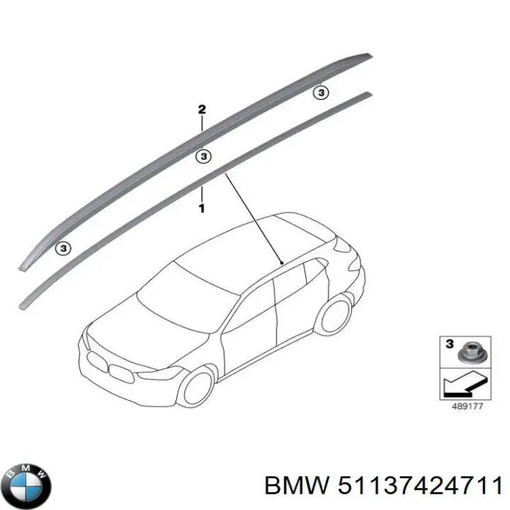 51137424711 BMW Рейлинг крыши левый