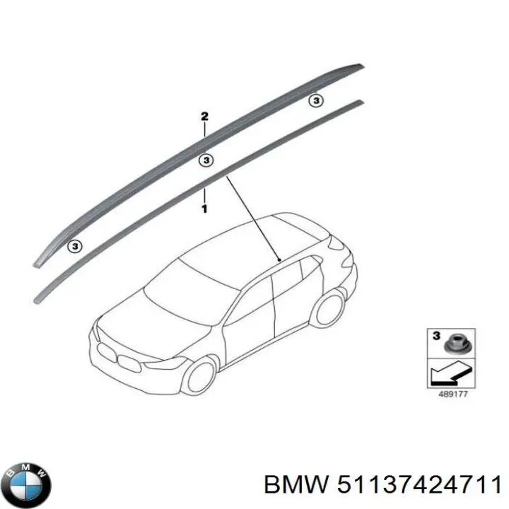 Рейлинг крыши левый BMW 51137424711 цена, от 304.74 USD