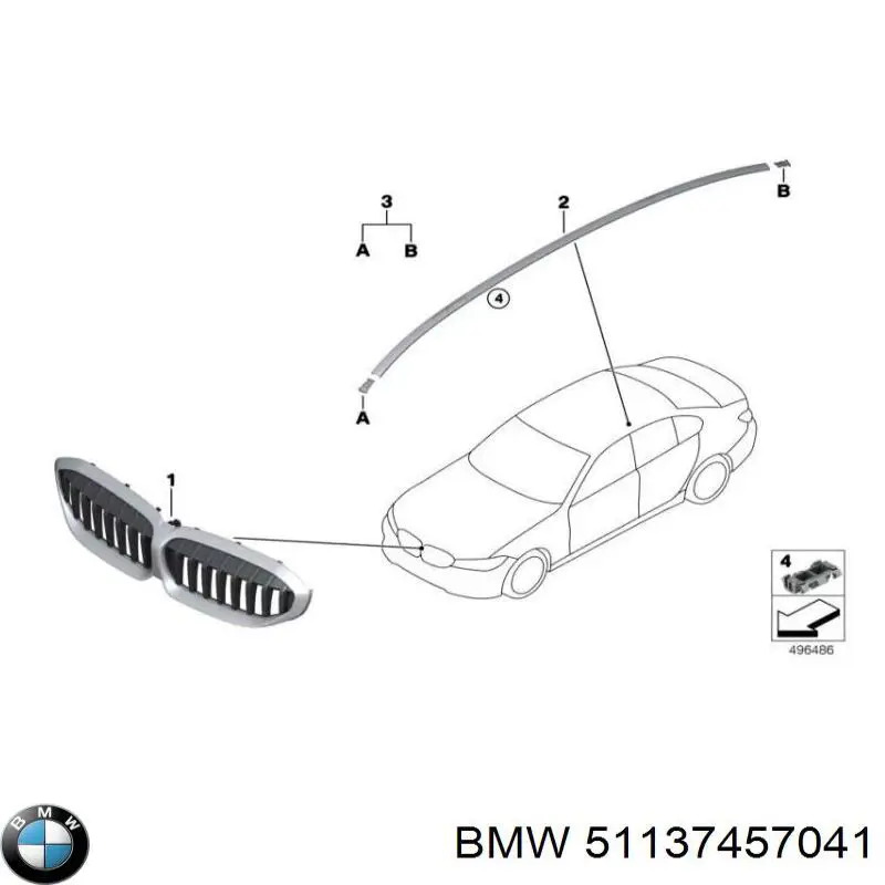 Облицовка радиатора BMW 51137457041 цена, от 47.40 USD