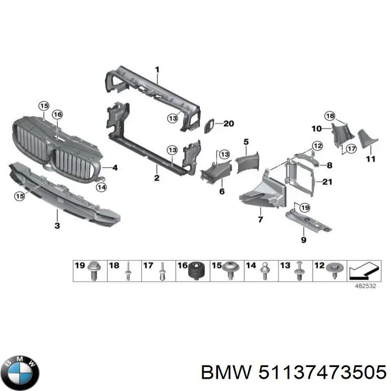 Купить 51137497207 BMW Жалюзи радиатора охлаждения