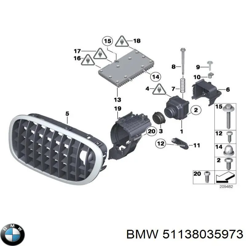 51138035973 BMW Решетка радиатора