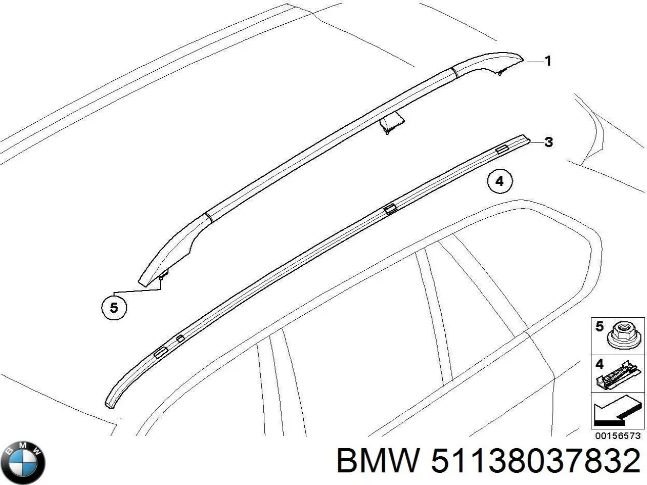 Купить 51138037832 BMW Рельса-рейлинг багажника правый
