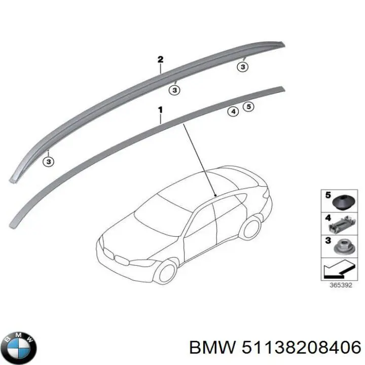 Молдинг бампера переднего, левый BMW 51138208406 цена, от 458.47 USD