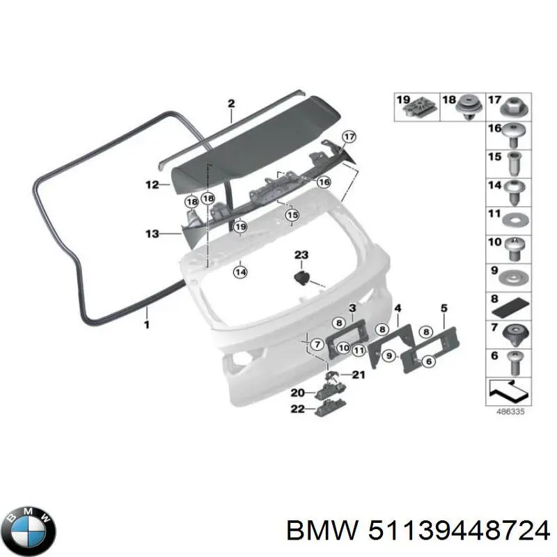 Панель крепления номерного знака заднего 51139448724 BMW
