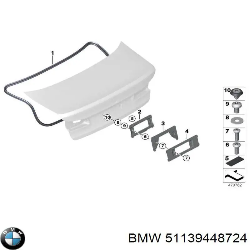 Панель крепления номерного знака, заднего BMW 51139448724 цена, от 1.27 USD