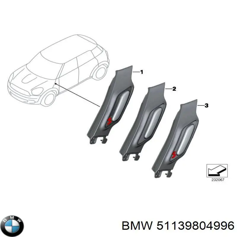 51139804996 BMW пистон (клип крепления обшивки крышки багажника)
