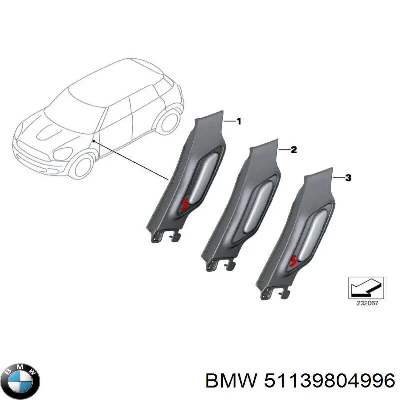 51139804996 BMW cápsula (prendedor de fixação de revestimento de tampa de porta-malas)