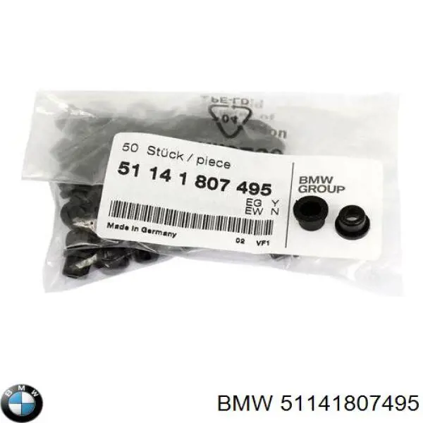 Пистон (клип) крепления решетки радиатора к панели 51141807495 BMW