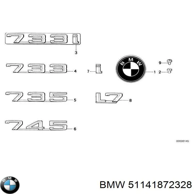 Эмблема крышки багажника 51141872328 BMW