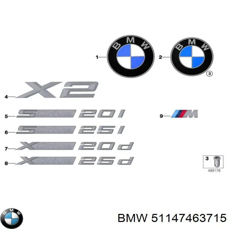 Фирменный значок BMW 51147463715 цена, от 12.70 USD