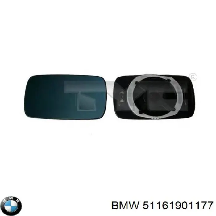 51161901177 BMW зеркальный элемент зеркала заднего вида правого