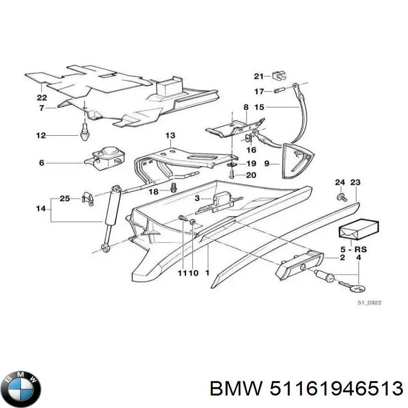 Manilla de guantera 51161946513 BMW