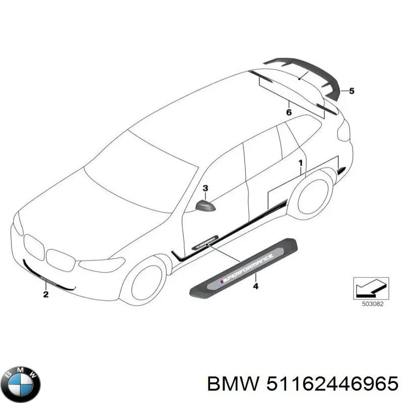 Накладка левого бокового зеркала BMW 51162446965 цена, от 544.09 USD