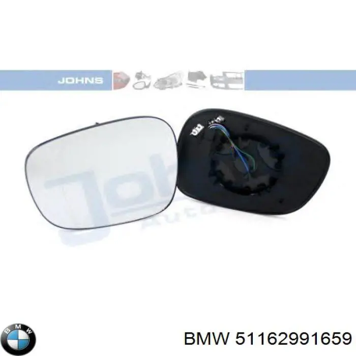Зеркальный элемент зеркала заднего вида левого BMW 51162991659