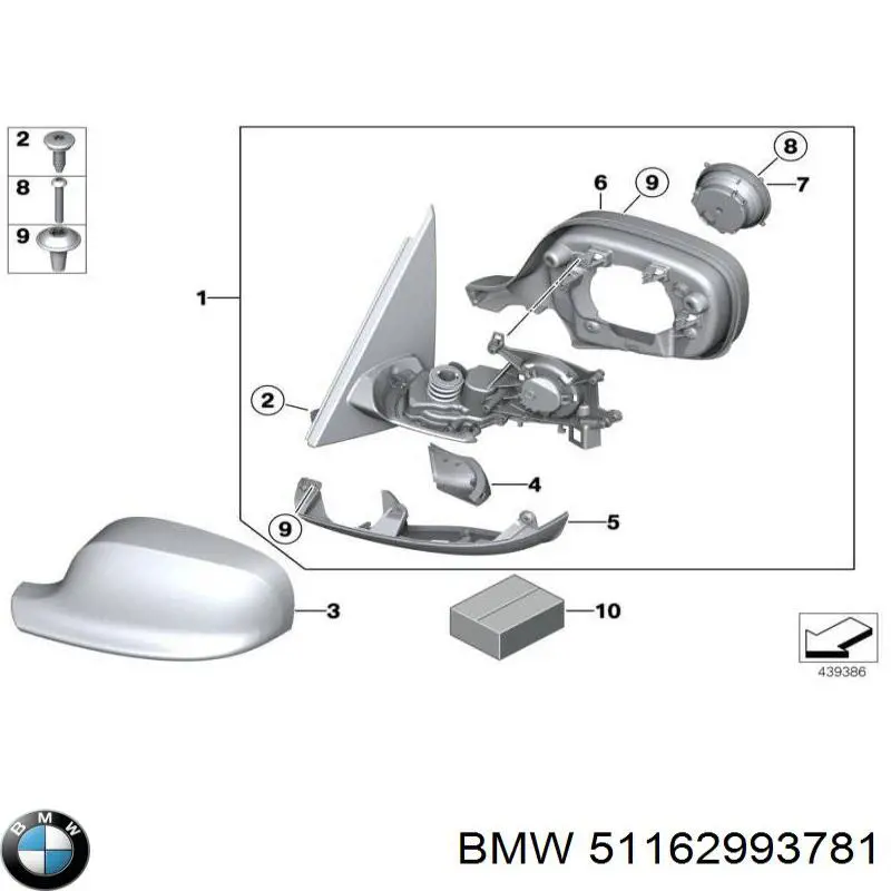 51162993781 BMW Левое боковое зеркало