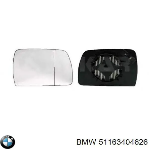 Зеркальный элемент зеркала заднего вида правого BMW 51163404626