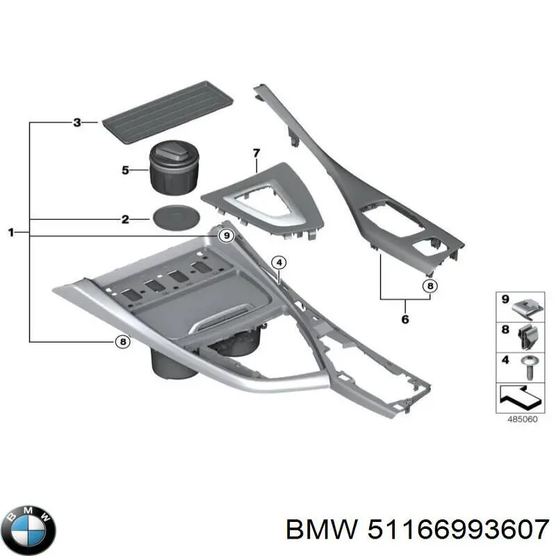 51166993607 BMW Накладка декоративная центральной консоли